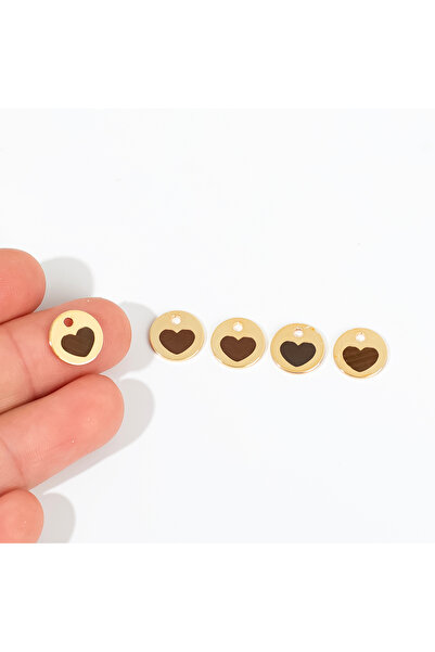 yfhobi 1 Adet- 10 mm, Dolu Kalp Lazer Kazıma Pirinç Metal Pul, Altın Kaplama ...