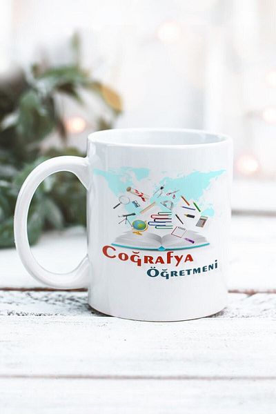 Yaprak Hediyelik كوب بتصميم معلم الجغرافيا