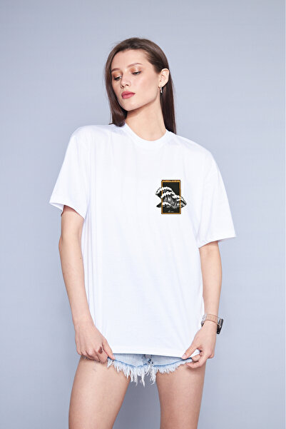 ixir Tricou oversize cu imprimeu valuri albe pentru femei