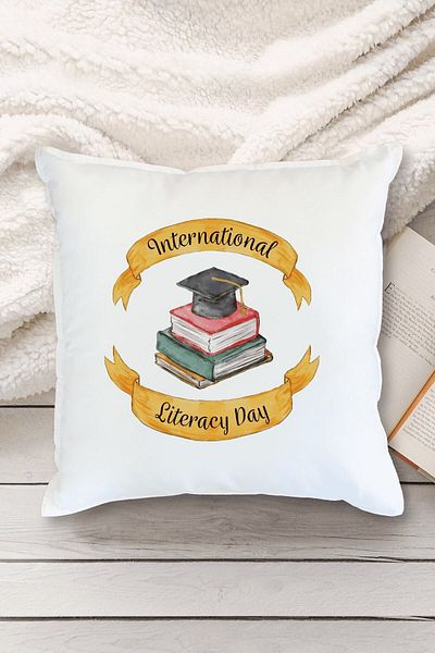 Yaprak Hediyelik World Reading and Writing Day Designed Pillow