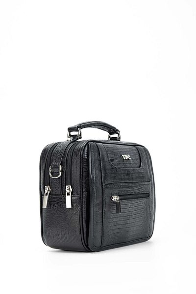 Tamer Tanca Genuine Leather Black Men's Handbag