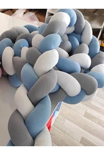 mee-like حماية محبوكة 380 سم 3 قطع موديل محبوك - مناسب لسرير الأطفال 70x120 أو 75x115