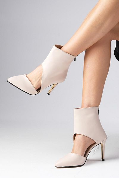 Mio Gusto Sasha Beige Color Women's Heeled Shoes
