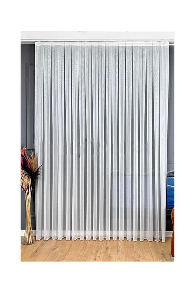 Agata Home Collection 2024 Italian Bamboo Slub Non-Wrinkle Glitter Free 1x3 Tight Pipe Pleat Tulle