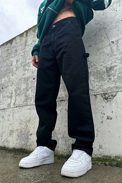 DİFRANSEL Ανδρική λεπτομέρεια ζώνης πλάτης Baggy Jean