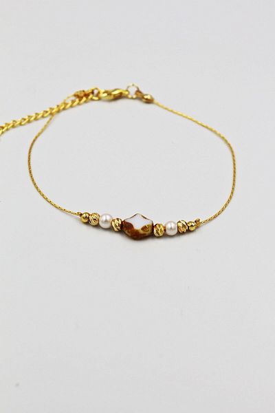 maestroaccessory Czech Crystal Dorica Pearl Bijouterie Anklet