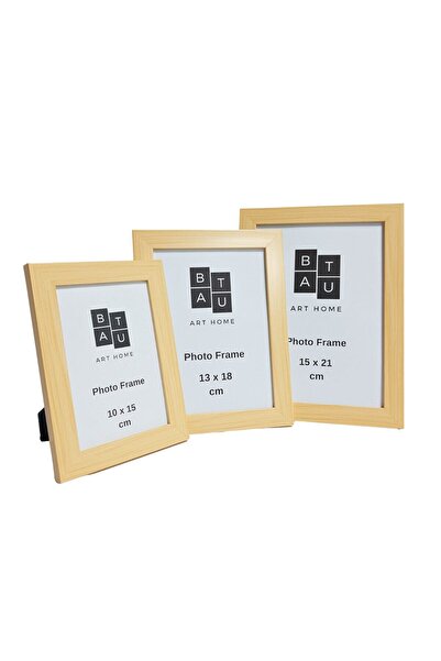 Batu Art Home Fotoğraf Çerçevesi Korumalı Pleksi Camlı Üçlü Set Masaüstü Ayaklı Ve Asılabilir 10x15,13x18,15x21 Cm