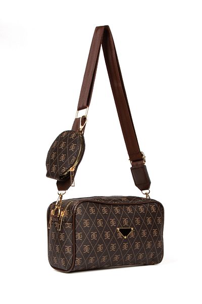 Adelina Bags Γυναικεία τσάντα ώμου με σχέδια με λεπτομέρεια πορτοφολιού
