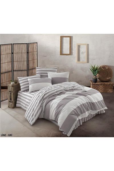 Taç Σετ Παπλωματοθήκη Crystal Double Terry Cotton Line Grey