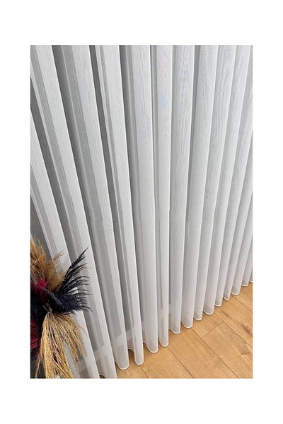 Agata Home Collection 2024 Italian Bamboo Slub Non-Wrinkle Glitter Free 1x3 Tight Pipe Pleat Tulle