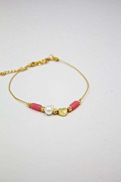 maestroaccessory Czech Crystal Brass Metal Pearl Bijouterie Anklet