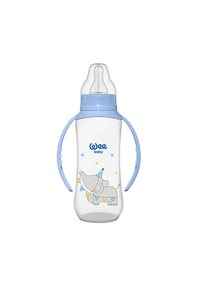 Wee Baby Klasik Kulplu PP Biberon 270 ml Mavi 6-18 Ay