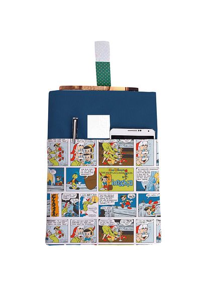 HRS Geantă de cărți multifuncțională 20 x 25 cm cu model și buzunare lavabile