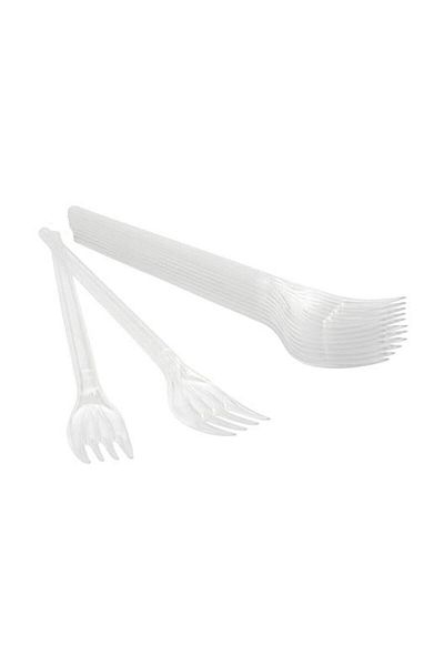 ÇEÇEN HOME Plastic Transparent Fork 25 Pieces