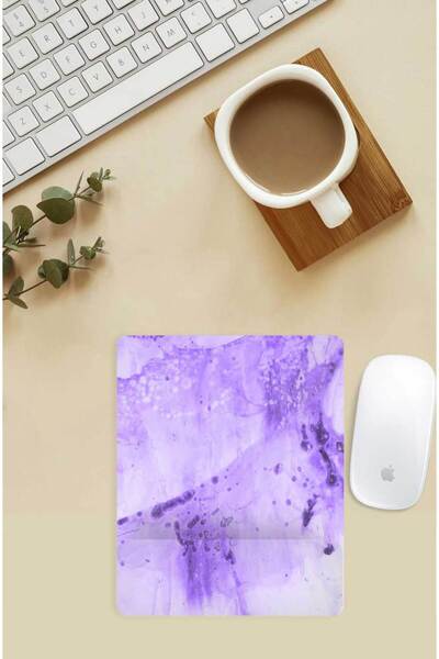 Gizeo Mousepad dreptunghiular cu model violet cu suport pentru încheietura mâ...