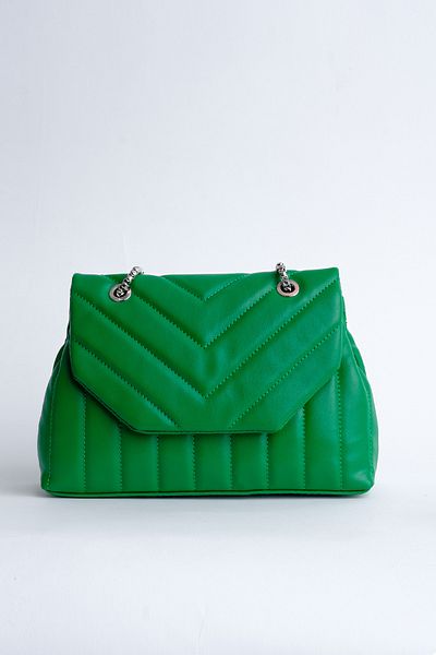 staybeautiful Women's Sewing Detailed Quilted Crossbody Bag Green