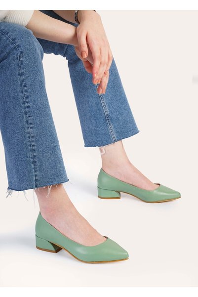 Ayalbuzenne Myth Green Women's Ballerina Shoes