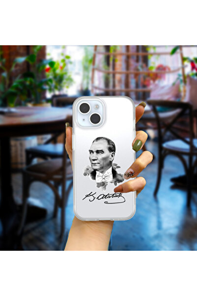 Powerfox iPhone 15 Uyumlu 'Özel Tasarım Baskılı' Kamera Korumasız Şeffaf Kılıf