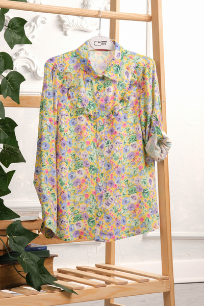 Csw çiçekli kız çocuk gömlek