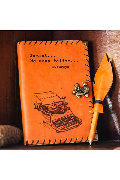 zarif atölye Cemal Time Detailed Gift Leather Notebook
