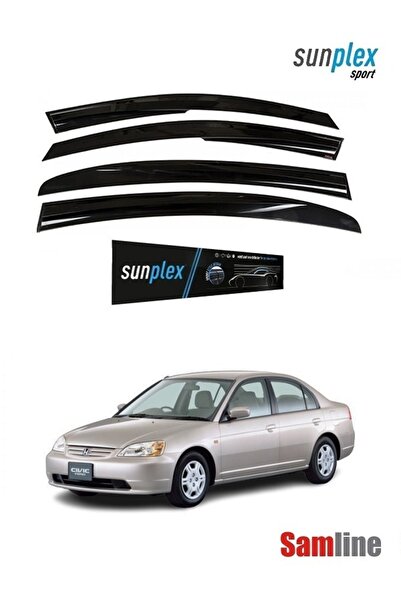 SUNPLEX Honda Civic (2001-2006) Cam Rüzgarlığı 4'lü Set (2001-2002-2003-2004-2005-2006 MODELLER İÇİNDİR)