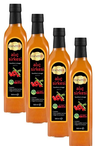 Hanzade Bitkisel Alıç Sirkesi 500 ml X 4 Adet Doğal Fermantasyon Içilebilir S...