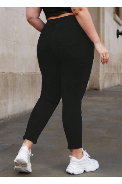 ModaDeniz Jeans - Curve Black Plus Size Trousers - Straight Jeans ( Plus Size )