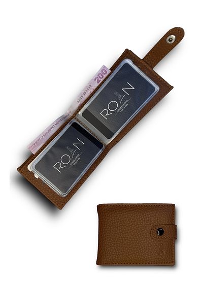 Roan Мъжки портфейл от естествена кожа с държач за карти