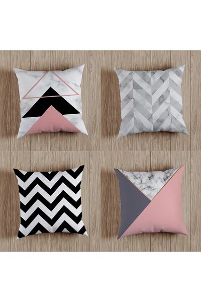 fdm desıgn Double Sided Printed Special Design Decorative Throw Pillow Cover Set of 4