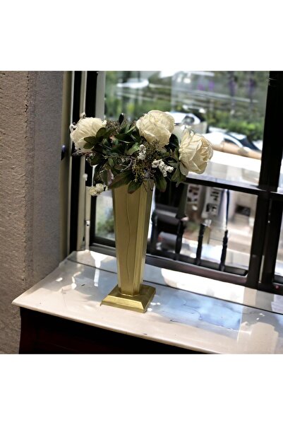 Metmobilya Ahşap Vazo-Çiçeklik Dekoratif Lake Boyalı Sevgililer Gününe Özel