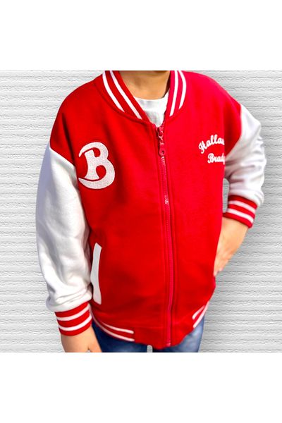 İvven's Kids Original Bomber College Jacket Embroidered Zippered Three Thread