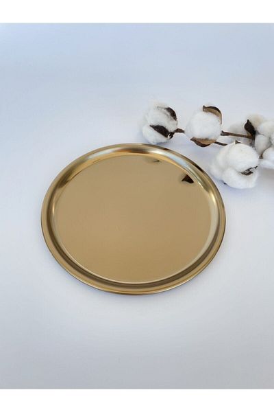 Lejon Home Gold Round Serving Tray