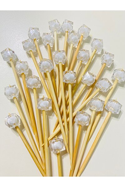 yağmur gökçe رقم: 23 - 50 قطعة من مسواك مزخرفة بالخرز لحفلات الخطوبة وأعياد الميلاد وحفلات كب كيك مولود