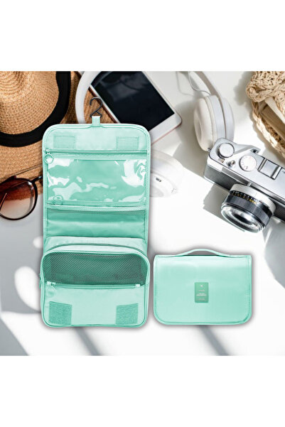 DEKOHOP Seyahat Traş Makyaj Kişisel Bakım Kozmetik Ürünleri Çok Bölmeli Organizer Çanta