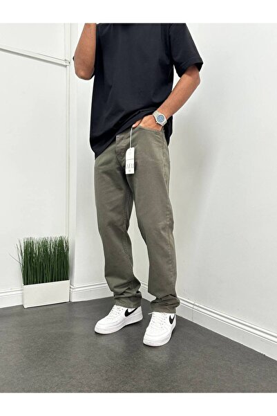 Gambocci Ανδρικό παντελόνι χακί φαρδύ και άνετο