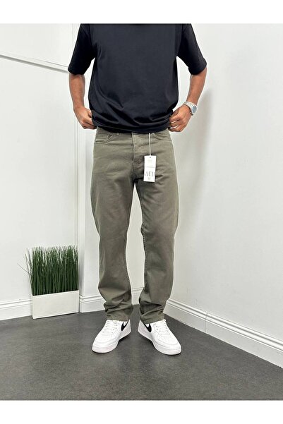 Gambocci Ανδρικό παντελόνι χακί φαρδύ και άνετο