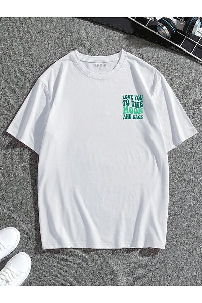 Jose Clothing Μπλουζάκι Unisex Λευκό εμπριμέ από οργανικό βαμβάκι Oversize Cut