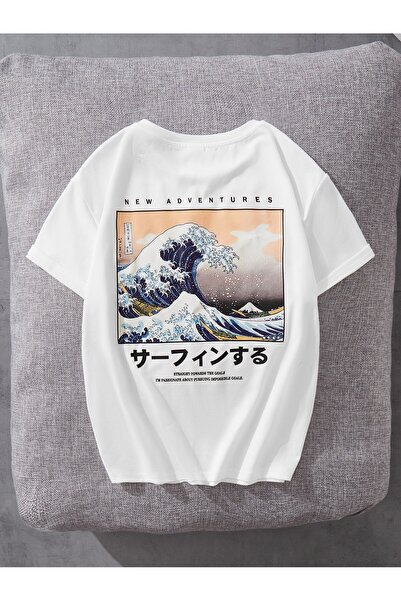 Jose Clothing Μπλουζάκι Unisex Λευκό εμπριμέ από οργανικό βαμβάκι Oversize Cut