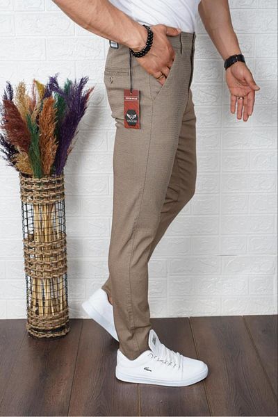 SENDORY NEW SEASON 100% KOTON CANVAS GABARDIN SLIM FIT CUT PANTS KNSPNT101