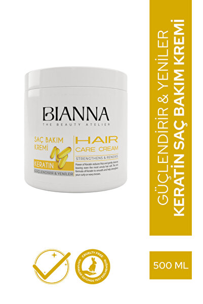 Bianna Saç Bakım Kremi Keratin Güçlendiren ve Yenileyen Saç Bakım Kremi - 500 ml