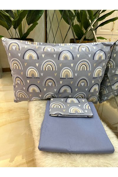 micoton MICOTON 100% COTTON SINGLE PERSON RUBBER-FREE SHEET AND PILLOW CASE SET