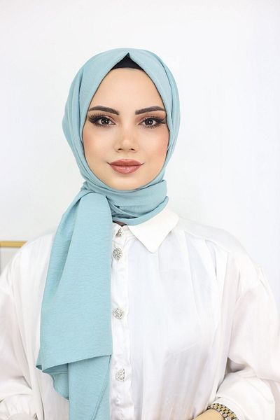 feronis Γυναικείο Μοντέλο Βαμβακερό Σάλι Cazz Hijab _ Water Green
