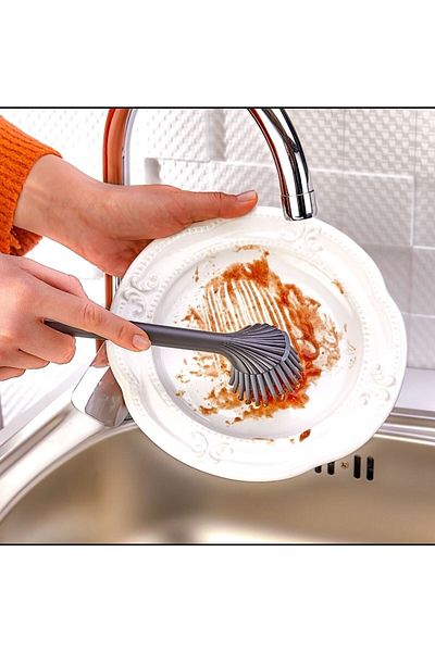 Alışverişhanem Silicone Dish Sink Miscellaneous Cleaning Brush