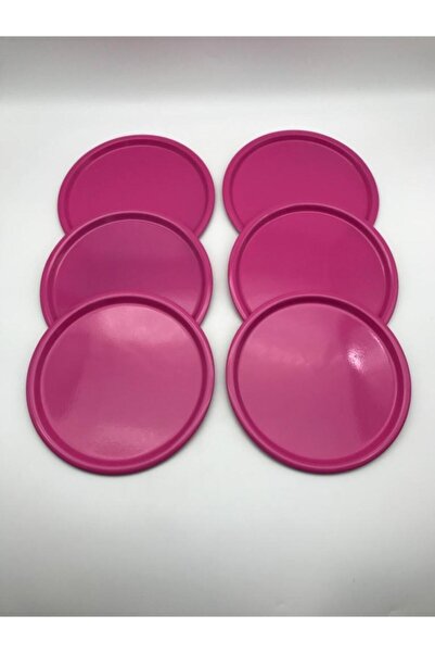 Aslı Hediyelik 6'lı Metal Pembe Tek Kişilik Dekoratif Çay, Kahve Ve Pasta Ser...