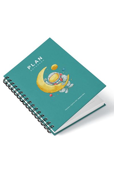 Deep Notebook Timeless Planner Agenda A5 Spiral Crescent and Astronaut Space Design
