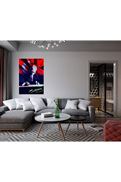 Haki Alışveriş Dünyası Atatürk Işıklı Led Tablo 45x65 Cm Kanvas Pil + Asma Aparatı
