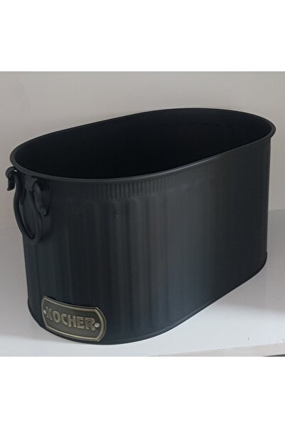 KOCHER Metal Şömine Odun Kovası Mat Siyah 2022/48sd