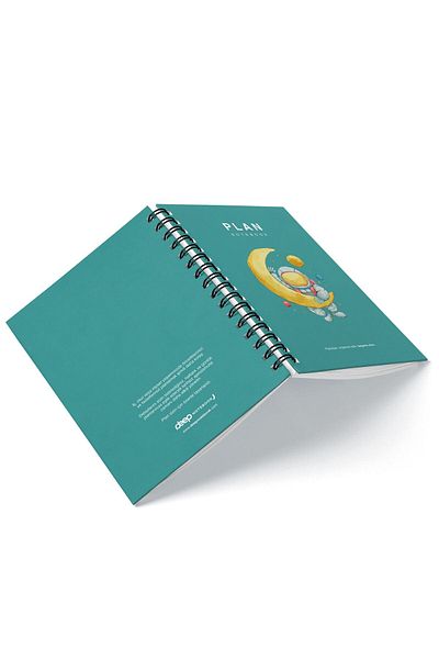 Deep Notebook Timeless Planner Agenda A5 Spiral Crescent and Astronaut Space Design