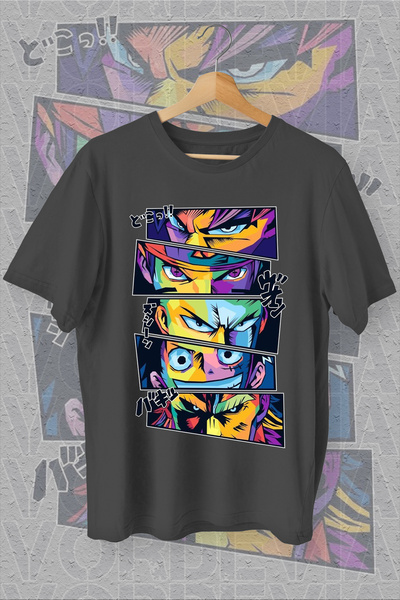 Vordevia Anime Štampano Oversize kroj Crna T-shirt