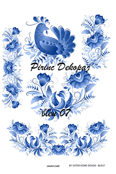 LİNEART ورق ديكوباج نحاسي - موديل BLUE7، 29x42 سم